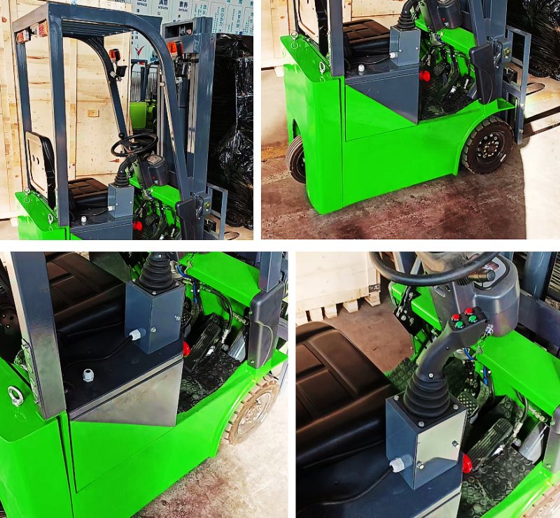 Details of ultra-short mini three-wheel electric forklift 