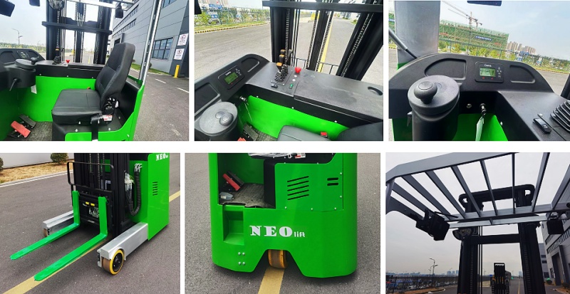 Details of seated reach truck 
