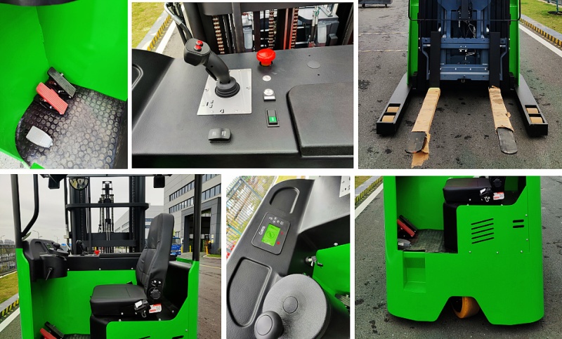 Details of seated double deep scissor reach truck