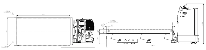 Size of heavy duty non-standard electric platform truck