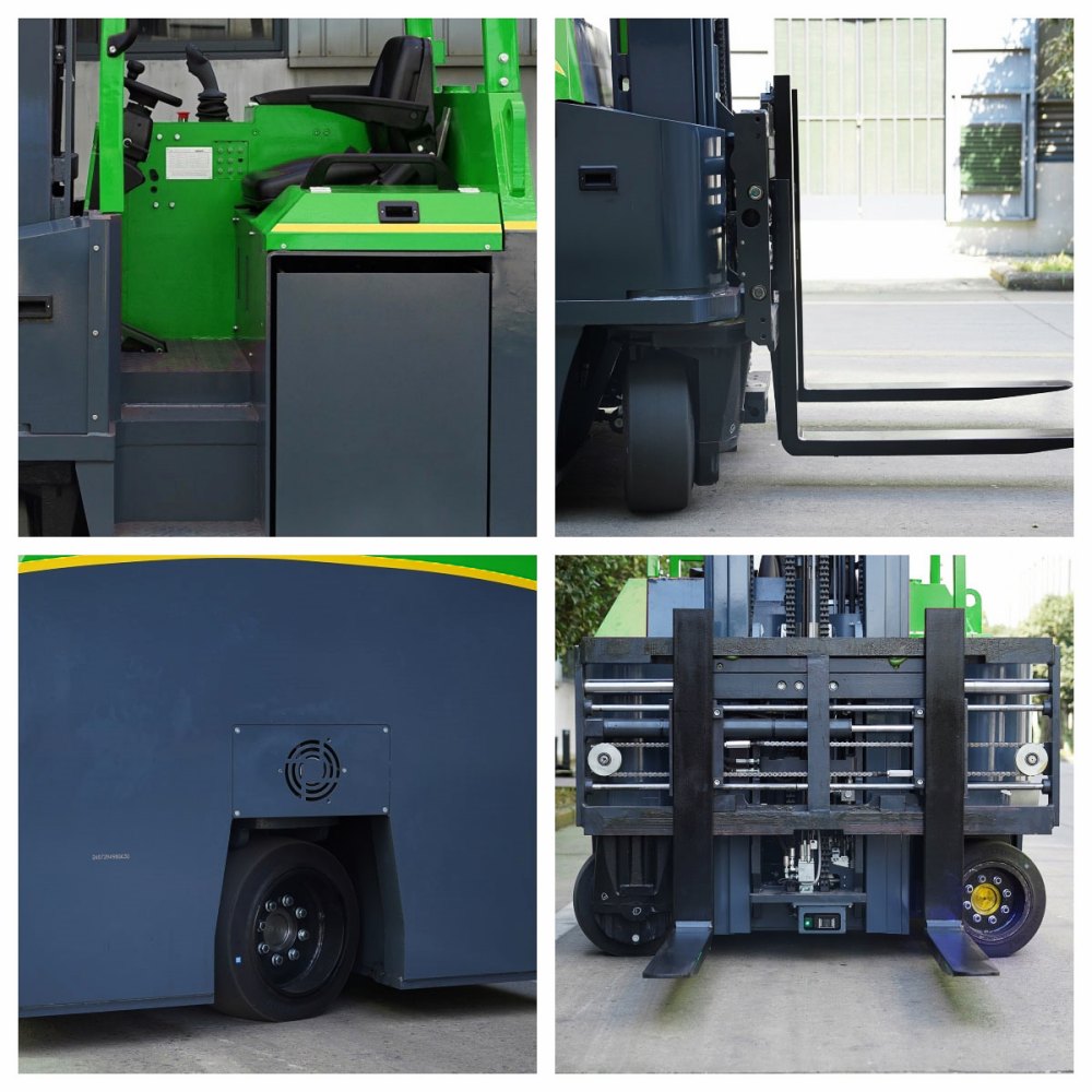 Details of electric counterbalanced multi-directional forklift
