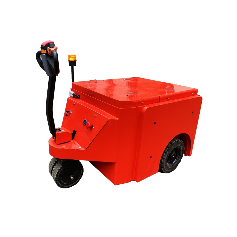 Electric tow tractor for heavy industrial use
